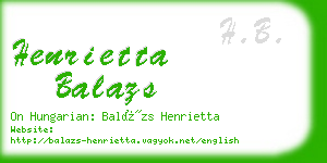 henrietta balazs business card
